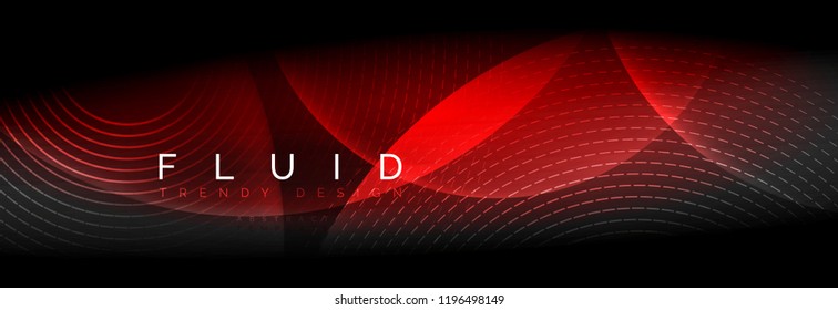 Vector blurred neon glowing circles with flowing and liquid light concept, energy magic fantastic background
