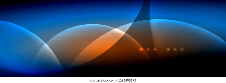 Círculos brillantes de neón vectorial borroso con concepto de luz fluida y líquida, energía mágica fondo fantástico