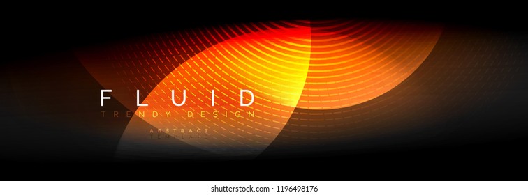 Vector blurred neon glowing circles with flowing and liquid light concept, energy magic fantastic background
