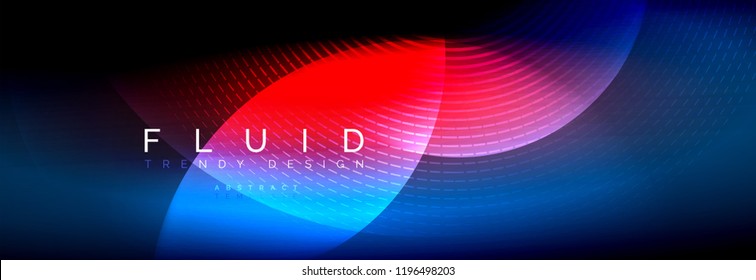 Círculos brillantes de neón vectorial borroso con concepto de luz fluida y líquida, energía mágica fondo fantástico