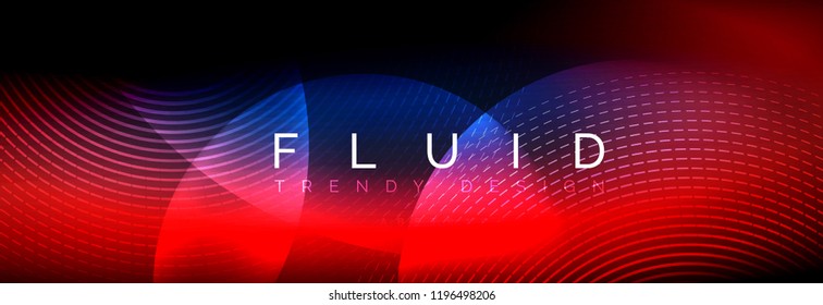 Vector blurred neon glowing circles with flowing and liquid light concept, energy magic fantastic background