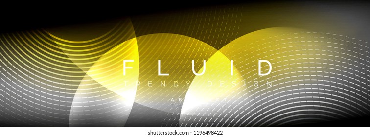 Vector blurred neon glowing circles with flowing and liquid light concept, energy magic fantastic background