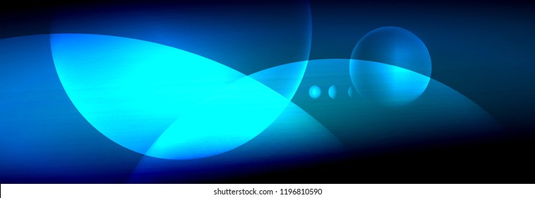 Vector blurred neon glowing circles with flowing and liquid light concept, energy magic fantastic background