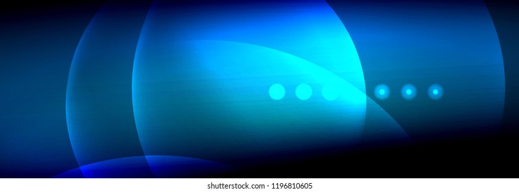 Vector blurred neon glowing circles with flowing and liquid light concept, energy magic fantastic background