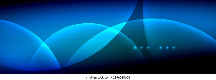 Círculos brillantes de neón vectorial borroso con concepto de luz fluida y líquida, energía mágica fondo fantástico