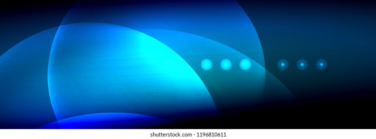 Vector blurred neon glowing circles with flowing and liquid light concept, energy magic fantastic background