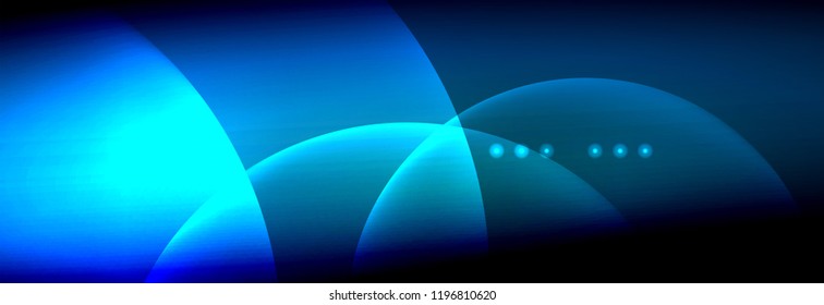 Círculos brillantes de neón vectorial borroso con concepto de luz fluida y líquida, energía mágica fondo fantástico