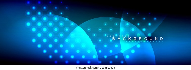 Círculos brillantes de neón vectorial borroso con concepto de luz fluida y líquida, energía mágica fondo fantástico