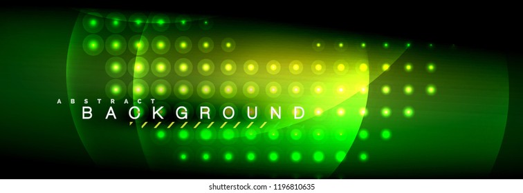 Vektorunscharfe Neonleuchtkreise mit fließendem und flüssigem Lichtkonzept, fantastischer Hintergrund für Energiemagie