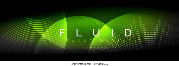 Vector blurred neon glowing circles with flowing and liquid light concept, energy magic fantastic background