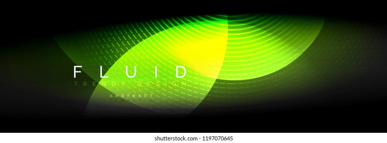 Vector blurred neon glowing circles with flowing and liquid light concept, energy magic fantastic background