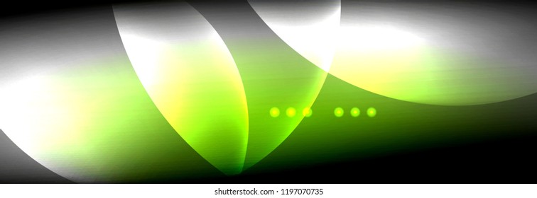 Vector blurred neon glowing circles with flowing and liquid light concept, energy magic fantastic background