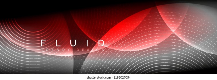 Vector blurred neon glowing circles with flowing and liquid light concept, energy magic fantastic background