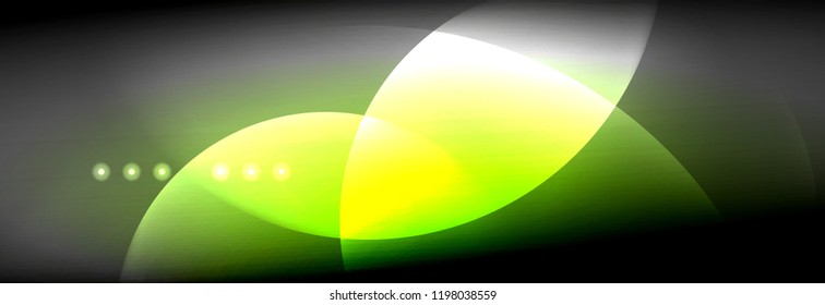 Vektorunscharfe Neonleuchtkreise mit fließendem und flüssigem Lichtkonzept, fantastischer Hintergrund für Energiemagie