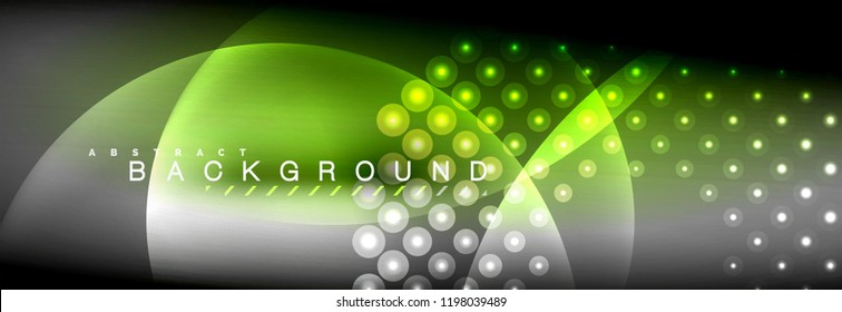 Círculos brillantes de neón vectorial borroso con concepto de luz fluida y líquida, energía mágica fondo fantástico