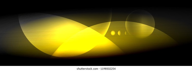 Vector blurred neon glowing circles with flowing and liquid light concept, energy magic fantastic background