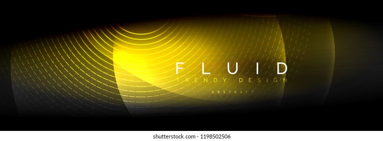 Vector blurred neon glowing circles with flowing and liquid light concept, energy magic fantastic background