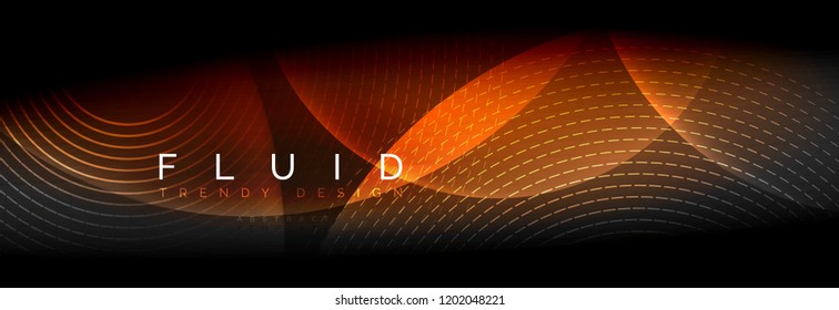 Vector blurred neon glowing circles with flowing and liquid light concept, energy magic fantastic background