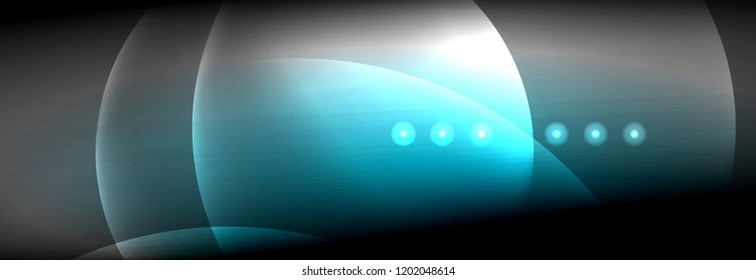 Vektorunscharfe Neonleuchtkreise mit fließendem und flüssigem Lichtkonzept, fantastischer Hintergrund für Energiemagie