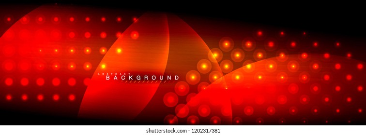 Vector blurred neon glowing circles with flowing and liquid light concept, energy magic fantastic background