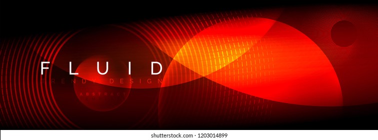 Vector blurred neon glowing circles with flowing and liquid light concept, energy magic fantastic background
