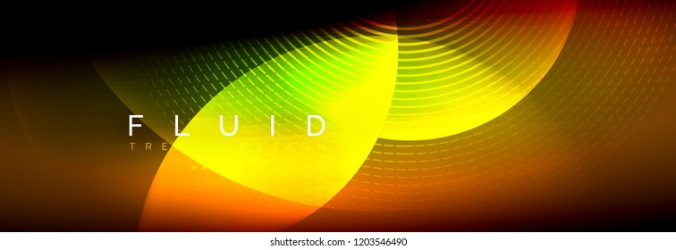 Vector blurred neon glowing circles with flowing and liquid light concept, energy magic fantastic background
