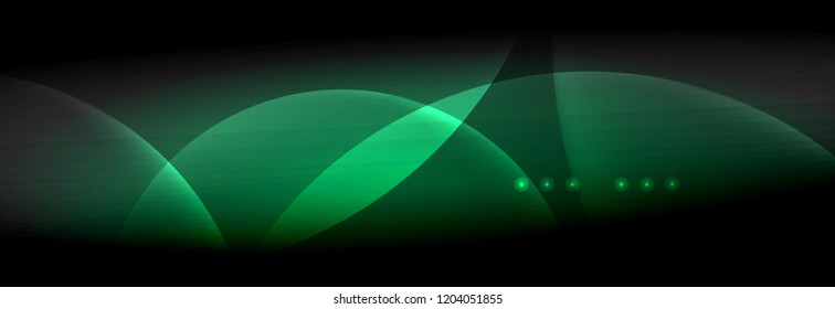 Vector blurred neon glowing circles with flowing and liquid light concept, energy magic fantastic background