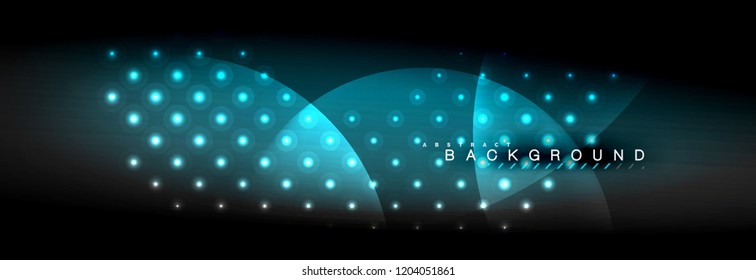 Vektorunscharfe Neonleuchtkreise mit fließendem und flüssigem Lichtkonzept, fantastischer Hintergrund für Energiemagie