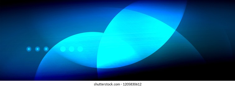 Círculos brillantes de neón vectorial borroso con concepto de luz fluida y líquida, energía mágica fondo fantástico