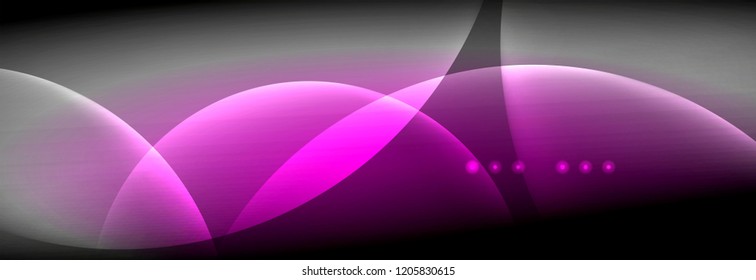 Círculos brillantes de neón vectorial borroso con concepto de luz fluida y líquida, energía mágica fondo fantástico