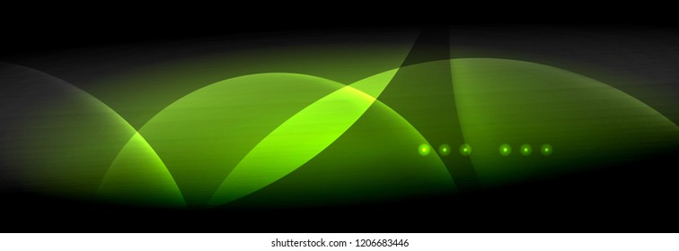 Vector blurred neon glowing circles with flowing and liquid light concept, energy magic fantastic background