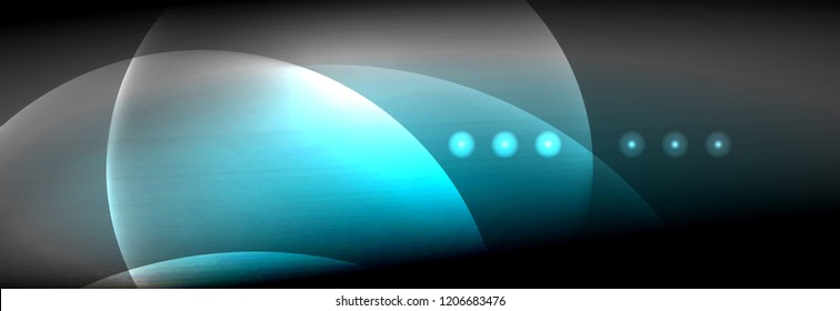 Vector blurred neon glowing circles with flowing and liquid light concept, energy magic fantastic background