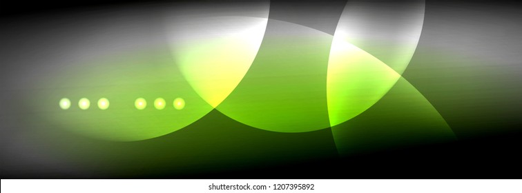 Vector blurred neon glowing circles with flowing and liquid light concept, energy magic fantastic background