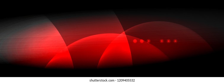 Vector blurred neon glowing circles with flowing and liquid light concept, energy magic fantastic background