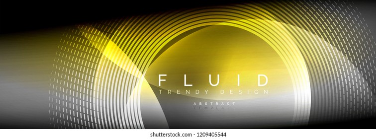 Círculos brillantes de neón vectorial borroso con concepto de luz fluida y líquida, energía mágica fondo fantástico