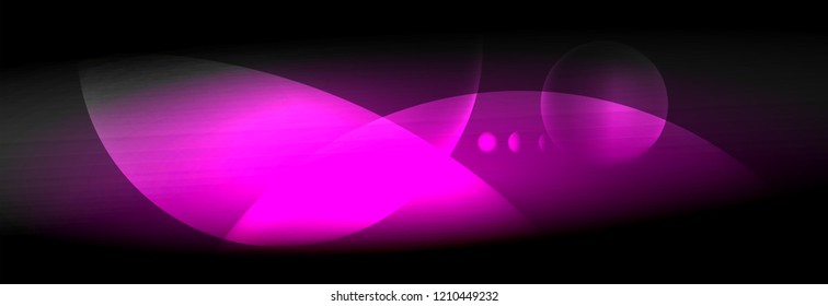 Vector blurred neon glowing circles with flowing and liquid light concept, energy magic fantastic background
