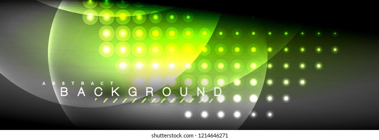 Vector blurred neon glowing circles with flowing and liquid light concept, energy magic fantastic background