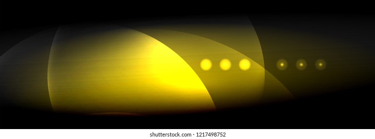 Vector blurred neon glowing circles with flowing and liquid light concept, energy magic fantastic background