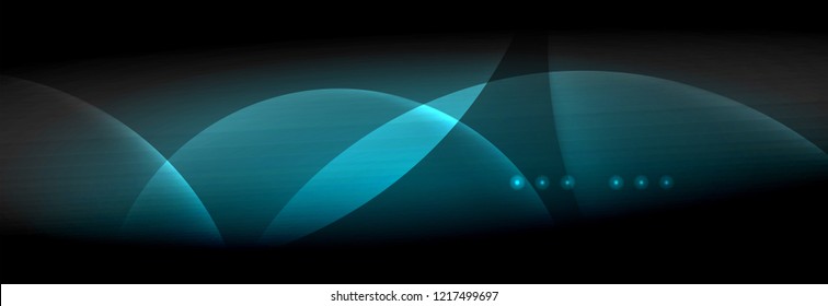 Vector blurred neon glowing circles with flowing and liquid light concept, energy magic fantastic background