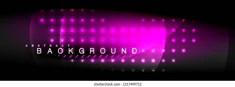 Vector blurred neon glowing circles with flowing and liquid light concept, energy magic fantastic background