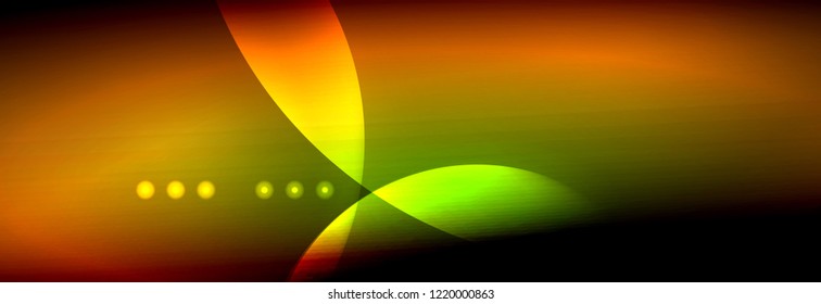 Círculos brillantes de neón vectorial borroso con concepto de luz fluida y líquida, energía mágica fondo fantástico