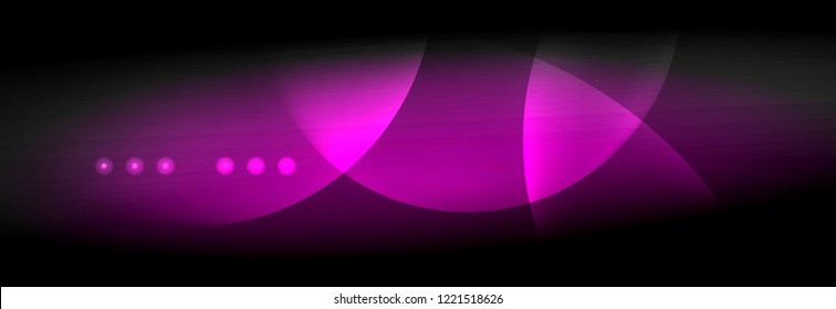 Vector blurred neon glowing circles with flowing and liquid light concept, energy magic fantastic background