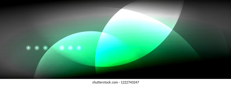 Círculos brillantes de neón vectorial borroso con concepto de luz fluida y líquida, energía mágica fondo fantástico