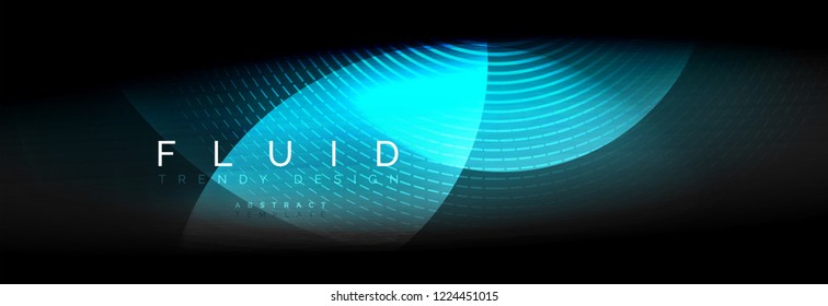 Vector blurred neon glowing circles with flowing and liquid light concept, energy magic fantastic background