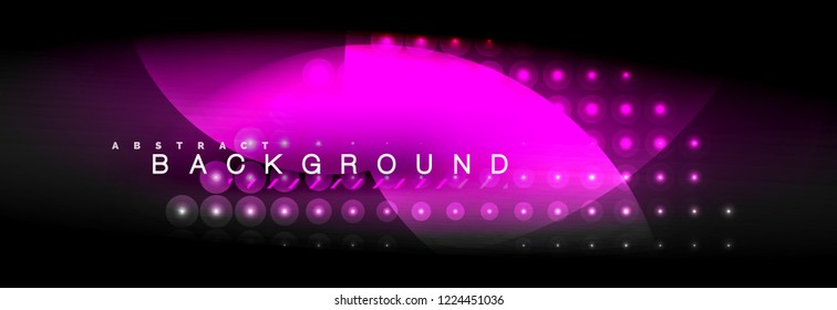 Vector blurred neon glowing circles with flowing and liquid light concept, energy magic fantastic background