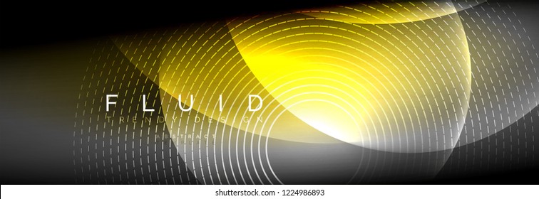 Vector blurred neon glowing circles with flowing and liquid light concept, energy magic fantastic background