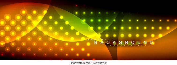 Círculos brillantes de neón vectorial borroso con concepto de luz fluida y líquida, energía mágica fondo fantástico