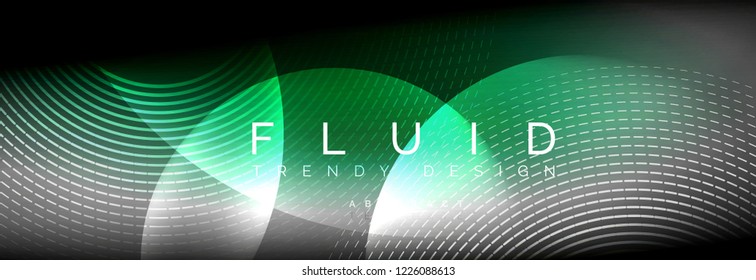 Vector blurred neon glowing circles with flowing and liquid light concept, energy magic fantastic background