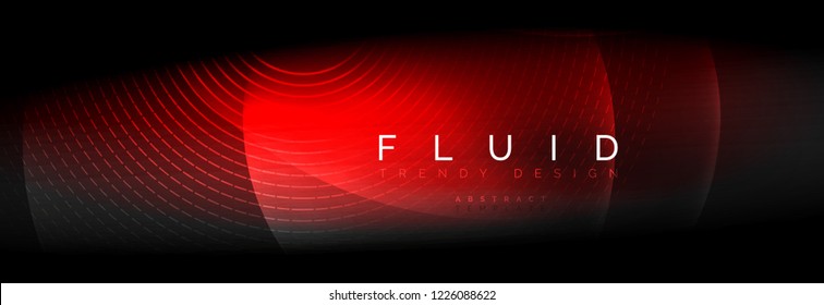 Vector blurred neon glowing circles with flowing and liquid light concept, energy magic fantastic background