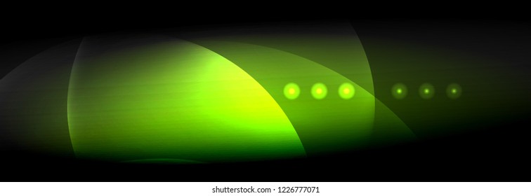 Círculos brillantes de neón vectorial borroso con concepto de luz fluida y líquida, energía mágica fondo fantástico